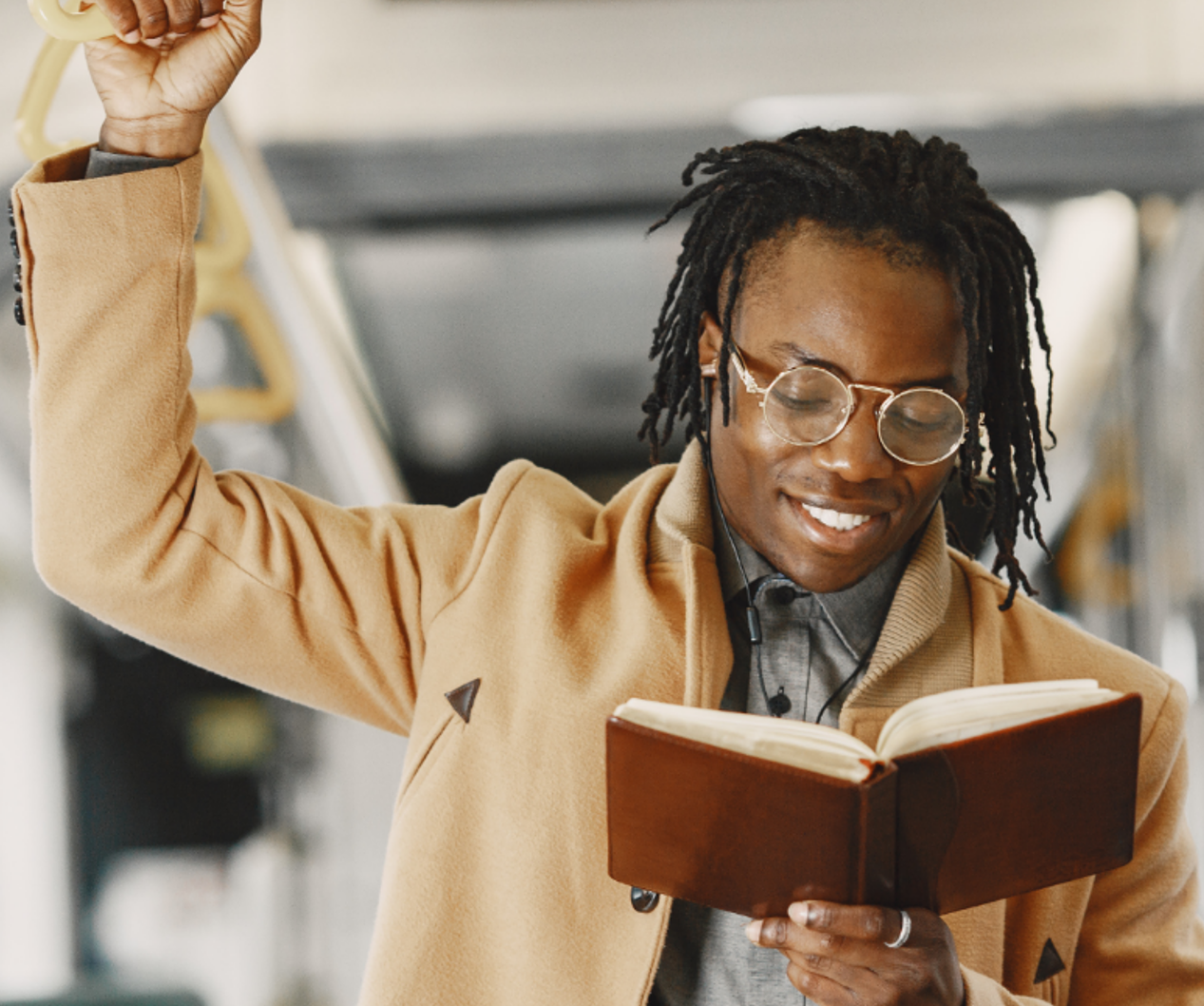 Black male reading book